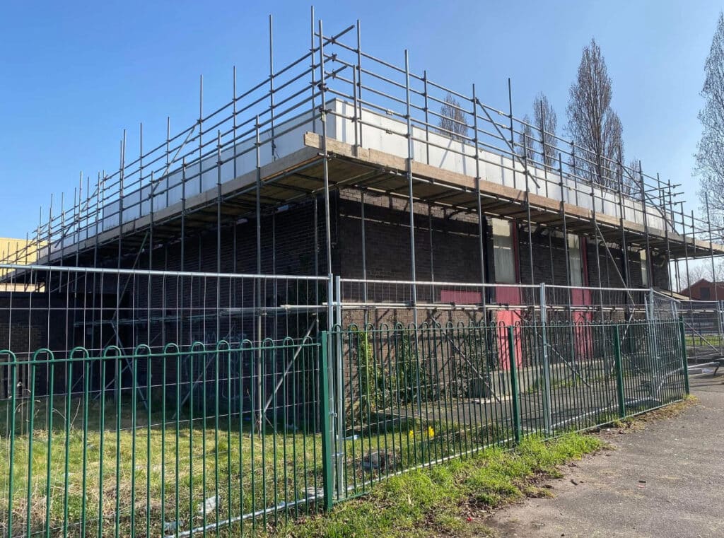 Front view of a Scaffolding project for BSafe